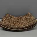 Handmade Water Hyacinth Christmas Tree Collar 24" – Rustic Basketweave Tree Base Cover, Eco-Friendly Skirt Alternative with Cord Cut-Out (Brown)