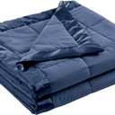 Madison Park Windom Down Alternative Blanket, Premium 3M Scotchgard Moisture Wicking Treatment, Lightweight and Soft Bed Cover For All Season, Satin Trim, Navy King