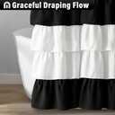 Seasonwood Ruffle Shower Curtain Black and White Shower Curtain Farmhouse Vintage Handcrafted Rustic Decorative Fabric Shower Curtains Girly Modern Bathroom Curtain, 72" x 72"