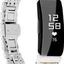Chofit Metal Bracelet Compatible with Fitbit Inspire/Inspire HR/Inspire 2 Bands, Stainless Steel Replacement Strap Wristband Accessories for Inspire Tracker for Women (Silver-Gold)