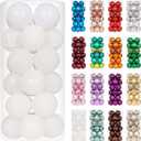XmasExp 24ct Christmas Ball Ornaments Shatterproof Christmas Ornaments Set Decorations for Xmas Tree Balls Halloween Decorations (1.57''/40mm, White)