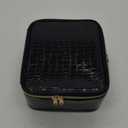 Chomeiu Makeup Bag with LED Mirror, Travel Makeup Case for Women and Makeup Artists Cosmetic Organizer Large Make Up Bags with Light Up Mirror, 3 Color Lights, Adjustable Dividers, Crocodile Pattern (Small)