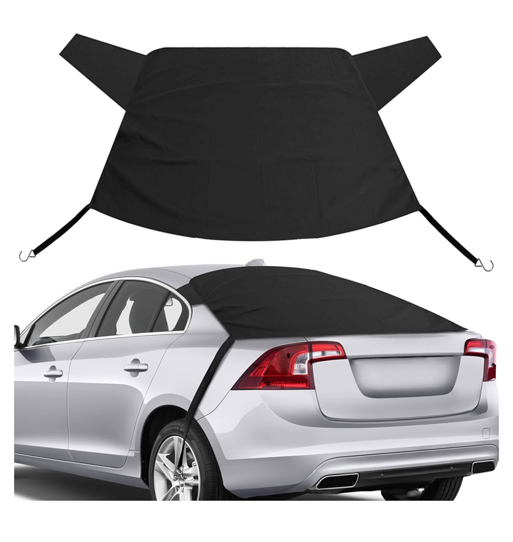 EcoNour Rear Windshield Cover for Ice and Snow | Car Back Window Snow & Frost Cover | Complete Protection from Snow and Other Winter Debris | Winter Car Accessories for Sedan, SUV & Van | Medium