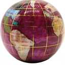 Unique Art 3-Inch Pink Pearl Swirl Ocean Gemstone World Globe Paper Weight