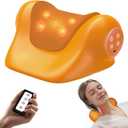 JDZ Neck Massager with Heat, 3-in-1 Electric Cervical Massager for Pain Relief with Hot Compress, Ergonomic Neck and Shoulder Relaxer Stretcher - ldeal Gift for Office Athletes Everyone etc. Brown