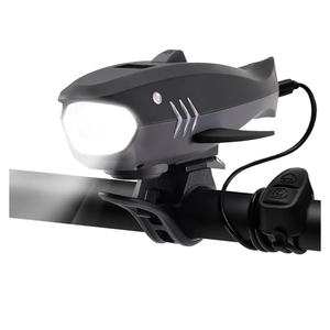 Bike Horn with Light, 120dB Electric Bicycle Bell & 400LM Rechargeable Headlight, IPX4 Waterproof Kids Bike Accessories for Boys/Girls, Scooters Black