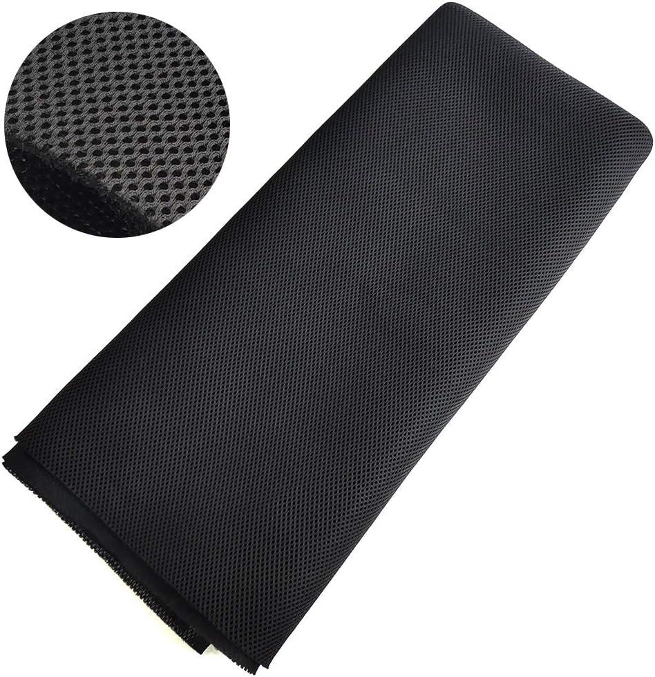 Speaker Grill Cloth Stereo Mesh Fabric for Speaker Repair, Black - 55 x 40 in / 140 x 100 cm