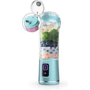Ninja Blast Portable Blender, Cordless, 18oz. Vessel, Personal Blender For-Shakes and Smoothies, BPA Free, Leakproof-Lid and Sip Spout, USB-C Rechargeable, Dishwasher Safe Parts, Tinted Aqua, BC151AQ