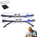 fantastics Glasses Near And Far Sight,Intelligent Zoom Rimless Anti-Blue Light Presbyopia Glasses