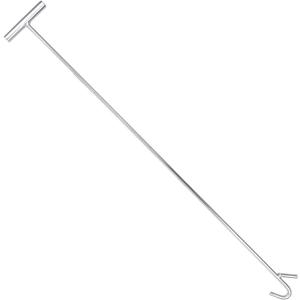 5th Wheel Pin Puller, 36" Length, Chrome Plated Heavy Duty 5th Wheel Puller Hook, w/Double Hook, 1 Pack