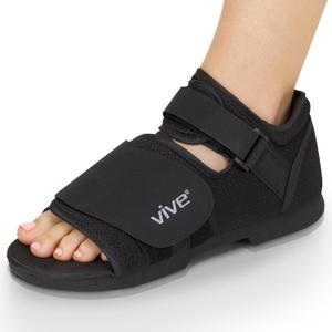 Vive Rounded Post Op Shoe for Injured Foot - Orthopedic Recovery Shoes for Women, Men - Lightweight, Adjustable Medical Walking Shoe for Post Surgery, Stress Fracture, Bunions, Sprains - Left or Right (Medium)