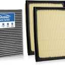 2*Engine Air Filters+1*Cabin Air Filter Fit for 2022-2025 2026 Toyota Tundra 3.5L, 2023-2025 2026 Sequoia 3.5L Engine Air Filter Replacement Accessories 17801F4010 87139-50110