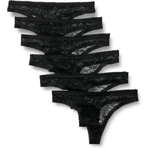Amazon Essentials Women's Stretch All Over Lace Knickers, Boyshort, Cheeky & Thong Styles (X-Large, Black)