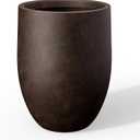 Kante 21.7" H Rusty Tall Planter, Large Outdoor Indoor Decorative Pot with Drainage Hole and Rubber Plug, Modern Round Style for Home and Garden