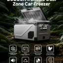 BODEGA Portable 12V Car Refrigerator, 47QT Stainless Steel Fridge with Removable Divider for Dual Zone MAX/ECO Modes & Battery Protection, Electric Cooler for RV, Truck, Camping