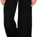 AMiERY Women's Comfy Casual Pajama Pants Floral Print Drawstring Palazzo Lounge Pants Wide Leg (Medium, Black 00)