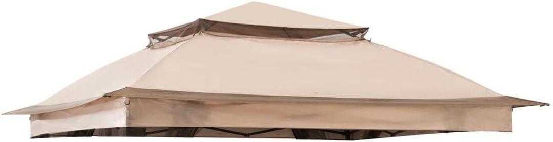 Beige Gazebo Replacement Cover Compatible with SUNJOY 11x11 Pop Up Gazebo Frame