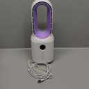 let'me Desk Fan, 106 Oscillating Fan for Indoors,Bladeless with 3 Speeds, Small Office Fan with LED Light, (Purple-Without batteries)