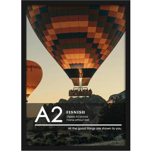 A2 Picture Frame Black, Classic 16.5x23.4 Poster Frame, Horizontal or Vertical Wall Mounting, 1 Pack