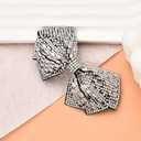 Rhinestone Bow Hair Barrette Bling Bowknot Clips Hairpin Silver White Crystal Barrettes Decorative Ponytail Holders Glittering Rhinestone Hair Bows Metal French Barrette