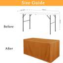 Obstal 2 Pack Table Clothes for 6 FT Rectangle Tables - Water Resistant Washable Fabric Polyester Rectangle Table Cover Protector for Wedding, Banquet and Trade Shows, 72L x 30W Inches, Bronze