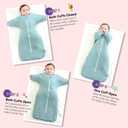 PuppyPaws Baby Sleep Sack 1.5 TOG, Transitional Swaddle with Arms Up Length Sleeves and Mitten Cuffs, Sleep Sack 3-6 Months, Wearable Blanket Baby, 95% Rayon derived from Bamboo, 5% Spandex