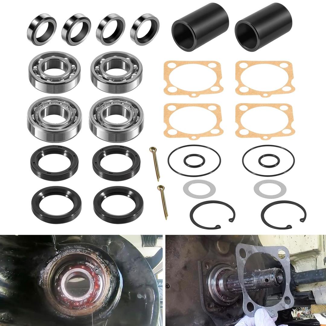for VW Type 1 Rear IRS Bearing Kit with Seals, Clips & Spacers Compatible with Volkswagen Bug, Karmann GHIA, Type 3 Squareback, Super Beetle, Rear IRS Wheel Bearing Kit & Swing Axles Bearing Seal Kit