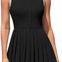 ATTRACO Women's Golf Dress with Built in Shorts and Bra Tennis Outfits Ribbed Polo Workout Dresses, Size: XL