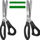 2 pcs Pinking Shears Scissors for Fabric, lyfLux 2 Models Fabric Scissors, Zig Zag Scissors, for Crafting, Paper Cutting, Fabric, Leather Materials (3 mm Triangular And Rounded Teeth)