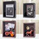 Deep Shadow Box Frame 8x10, 4.7in Depth Shadow Boxes Display Case with Soft Linen PIN Board, Vintage Charred Finish & Mortise-Tenon Joint, Retro Metal Hardware (Black)