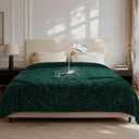 LOOBANI Waterproof Blanket for Bed: Soft Flannel Love Blanket 60"x80" for Twin Size Bed, Stain & Leak Proof Sofa Protector Waterproof Dog Blanket for Pets, Includes a Storage Bag (Green)