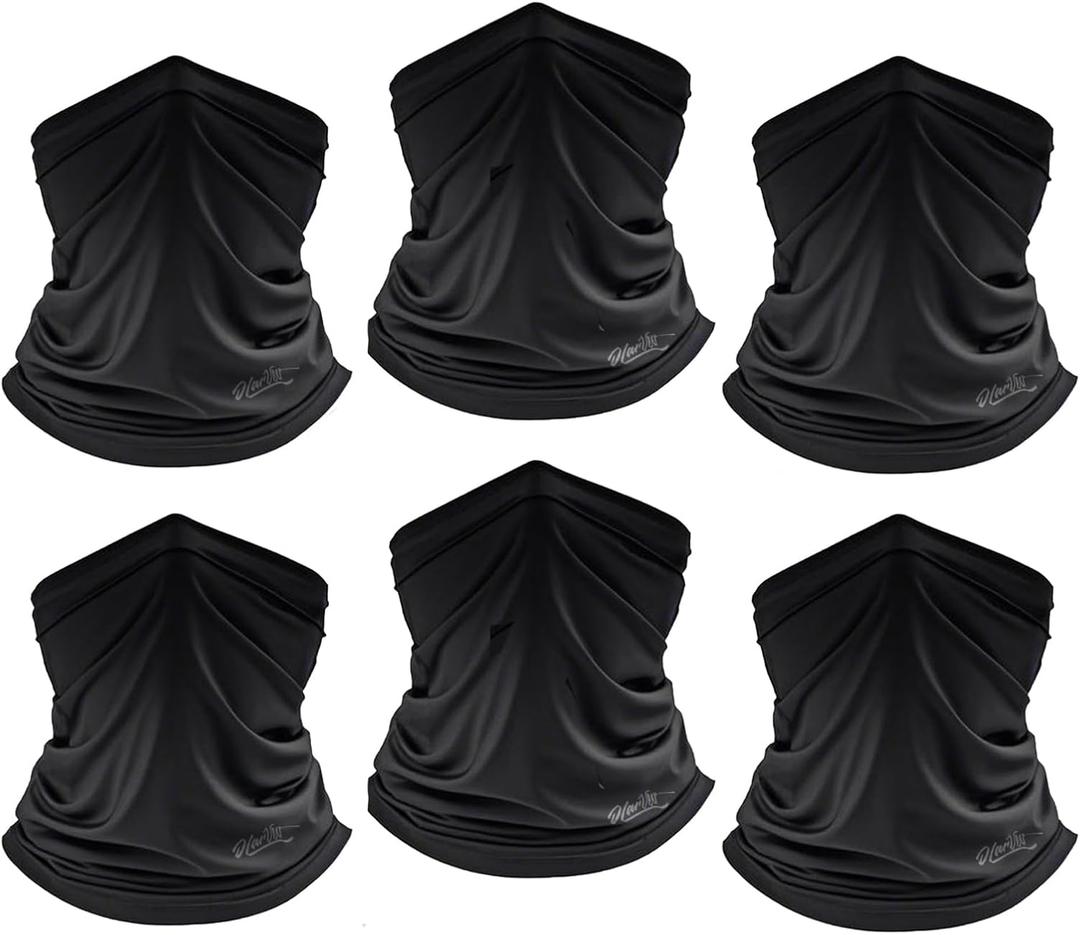 6 Pack Sun Cooling Neck Gaiter Face Mask UV Scarf Breathable Bandana for Men/Women