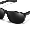 3 x Polarized Sports Sunglasses for Men and Women, Wraparound Unbreakable Frame for Driving, Fishing, Cycling, Running (Grey Lens/Black Frame)