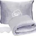 ENZOLVE Travel Blanket, Ultra-Soft, Warm & Lightweight Travel Blanket Airplane with Bag, 65x40 in, Airplane Travel Essentials for Women, Men & Kids, Included Eye Mask, Luggage Sleeve & Backpack Clip