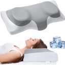 ABLEGRID Cervical Neck Pillow,Contour Memory Foam Cooling Gel Pillow for Neck & Shoulder Pain Relief,Ergonomic Orthopedic Adjustable Deep Sleep Bed & Support Pillow for Side,Back,Stomach Sleeper