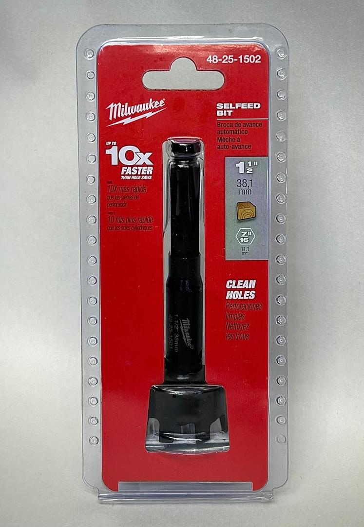 Milwaukee Wood Drilling Bit, 1-1/2In.Dia., Self Feed
