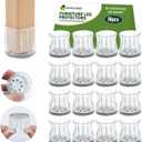 16PCS Chair Leg Floor Protectors, Chair Leg Protectors for Hardwood Floors, Furniture Pads for Hardwood Floors, Chair Socks Universal L Clear Fit 1.22"-1.46"