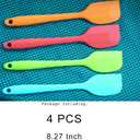 zYoung 4 Pcs Silicone Spatulas, Rubber Spatula Heat Resistant Seamless One Piece Design Flexible Scrapers Baking Mixing Tool,Small