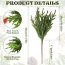 16Pcs Realistic Norfolk Pine Branches -18Inch Artificial Real Touch Christmas Pine Stems Picks Greenery Fake Cedar Pine Branch for Vase DIY Crafts, Xmas Indoor Outdoor Home Decor