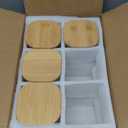 SENTVEND 37 Oz Glass Storage Jars with Bamboo Lids - 6 Pack Clear Glass Canisters Square Airtight Stackable Ideal for Pantry Storage Containers Organizers Great for Storing Oats Coffee Beans Nuts etc