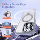 Designed for iPhone 15 Pro Max Case with Magnetic Ring Stand [Compatible with Mag-Safe] [Military Drop Protection] Shockproof Translucent Phone Cover 6.7" for Women Men,Grey (Gray)