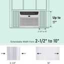 Flehomo Window Air Conditioner Side Panels with Double Layers, Adjustable Insulation AC Side Panel, Window Unit Replacement Screen, Fits Up to 17" x 10", White