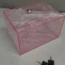 Hicocool Clear Piggy Bank with Lock, Acrylic Piggy Bank for Adults Kids Openable, Reusable Money Saving Box with Key for Birthday (Pink)