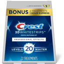 Crest 3D White Professional Effects Whitestrips 20 Treatments + Crest 3D White 1 Hour Express Whitestrips 2 Treatments - Teeth Whitening Kit