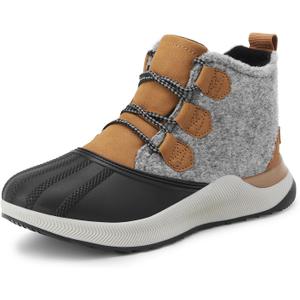 DREAM PAIRS Ankle Winter Boots for Women Waterproof Lace Up Anti-Slip Warm Snow Booties Fashion Sneaker Boots (11, Brown/Black)