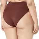 Amazon Essentials Women's High Waist High Leg Bikini Bottom (Large, Deep Brown)
