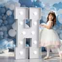 Marquee Letters 4 Feet Tall Large Light Up Letters Baby Shower Decorations Wedding Engagement Happy birthday White Party Decorations Marry Me Sign Big Cardboard Backdrop H