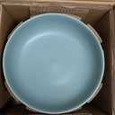 Stoneware Pasta Bowls, 34 oz Salad Bowls Set of 4, Large Kitchen Bowls for Pasta, Salad, Dinner, Ceramic Bowl Plates for Farmhouse Gift, Microwave & Dishwasher Safe, Matte Turquoise