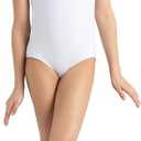 Capezio girls Short Sleeve Leotard - Girls (Large (12-14), White)
