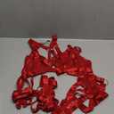 Kaei&Shi Strappy Harness, All Adjustable, Underwire Racerback, 4pc Garter Set (12-14, Burgundy)